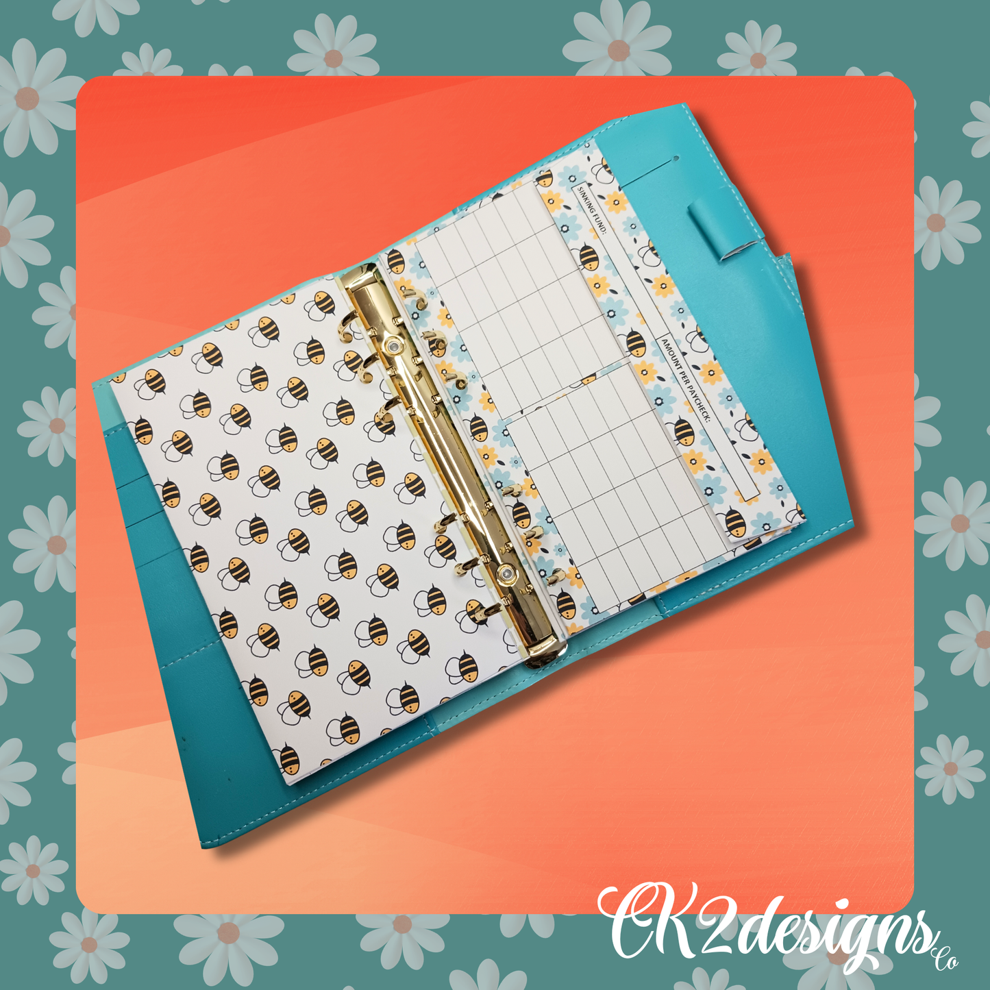 Cash Envelopes, Busy Bees Pack 1 — Set of 5 | Available with or without 6-hole punch