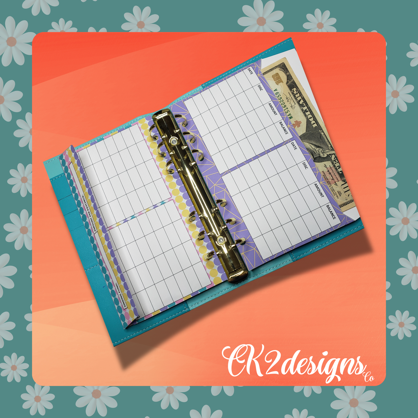 Cash Envelopes, Whimsical Pastels — Set of 5 | Available with or without 6-hole punch