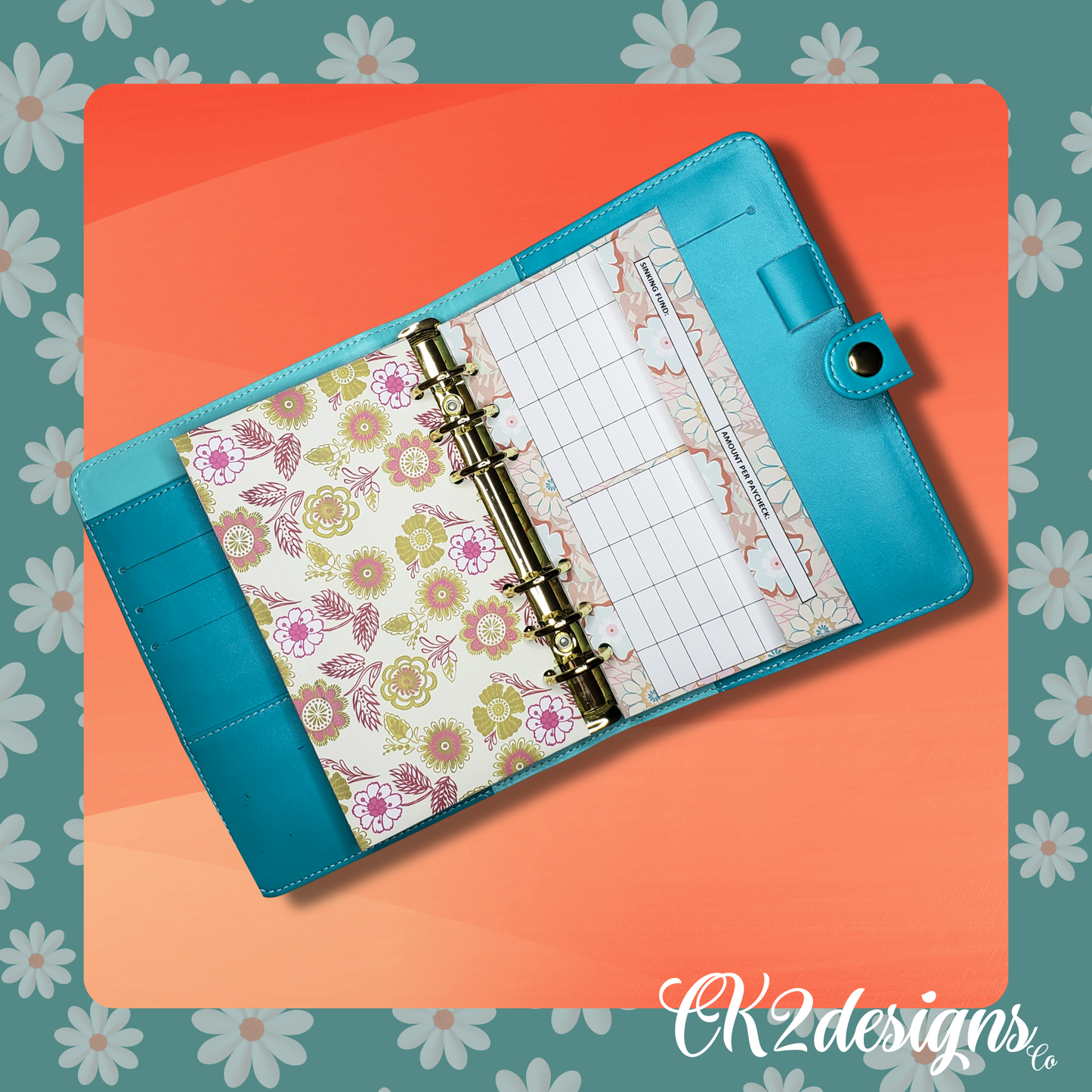 Cash Envelopes, Antique Florals — Set of 5 | Available with or without 6-hole punch