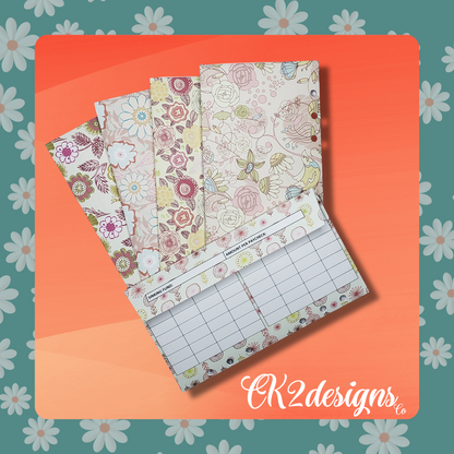 Cash Envelopes, Antique Florals — Set of 5 | Available with or without 6-hole punch