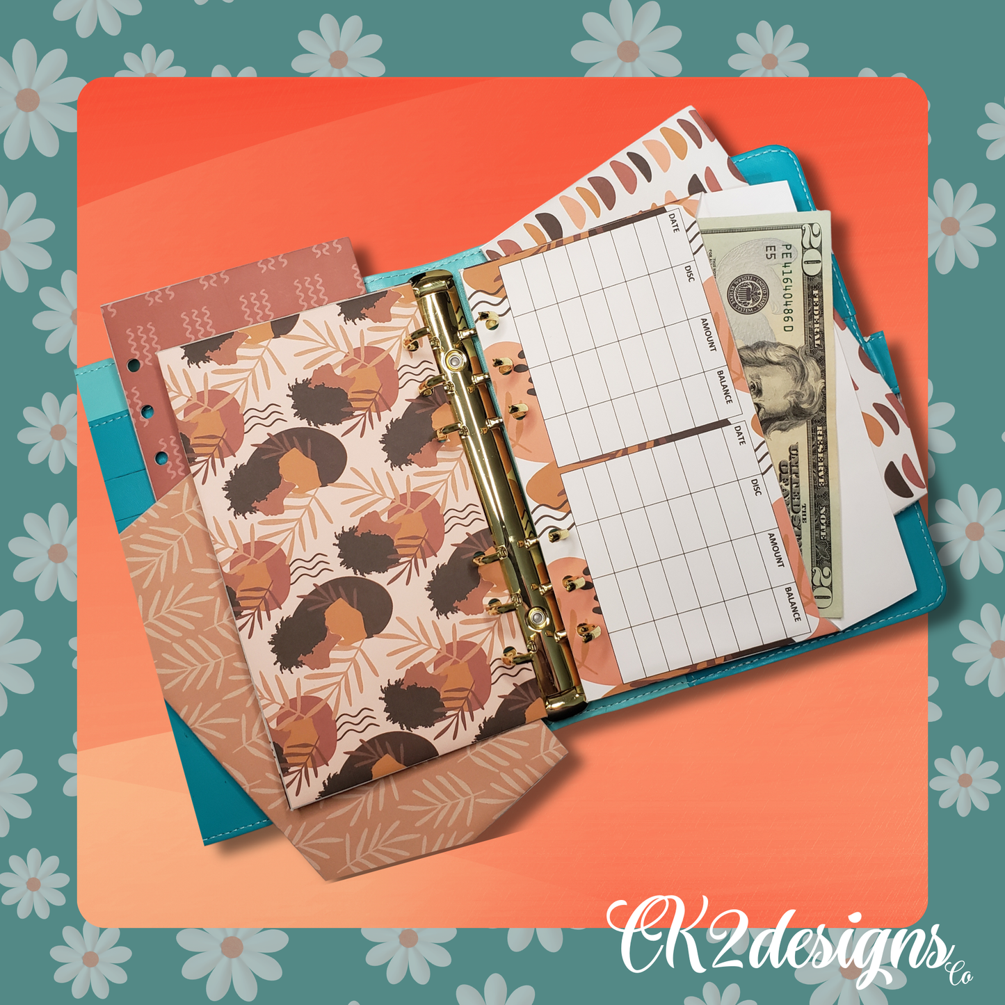 Cash Envelopes, Beautiful Browns — Set of 5 | Available with or without 6-hole punch