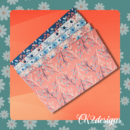 Cash Envelopes, Bright Florals  — Set of 5 | Available with or without 6-hole punch