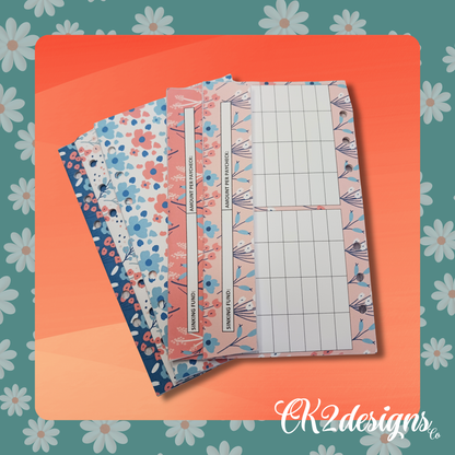 Cash Envelopes, Bright Florals  — Set of 5 | Available with or without 6-hole punch