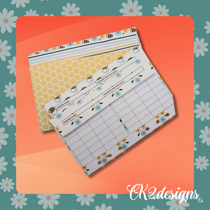 Cash Envelopes, Busy Bees Pack 1 — Set of 5 | Available with or without 6-hole punch