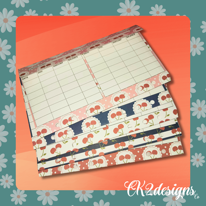 Cash Envelopes, Cherry-O — Set of 5 | Available with or without 6-hole punch