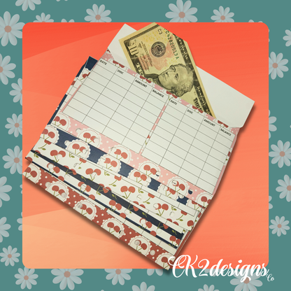 Cash Envelopes, Cherry-O — Set of 5 | Available with or without 6-hole punch