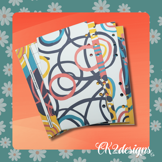 Cash Envelopes, Color Geometrics — Set of 5 | Available with or without 6-hole punch