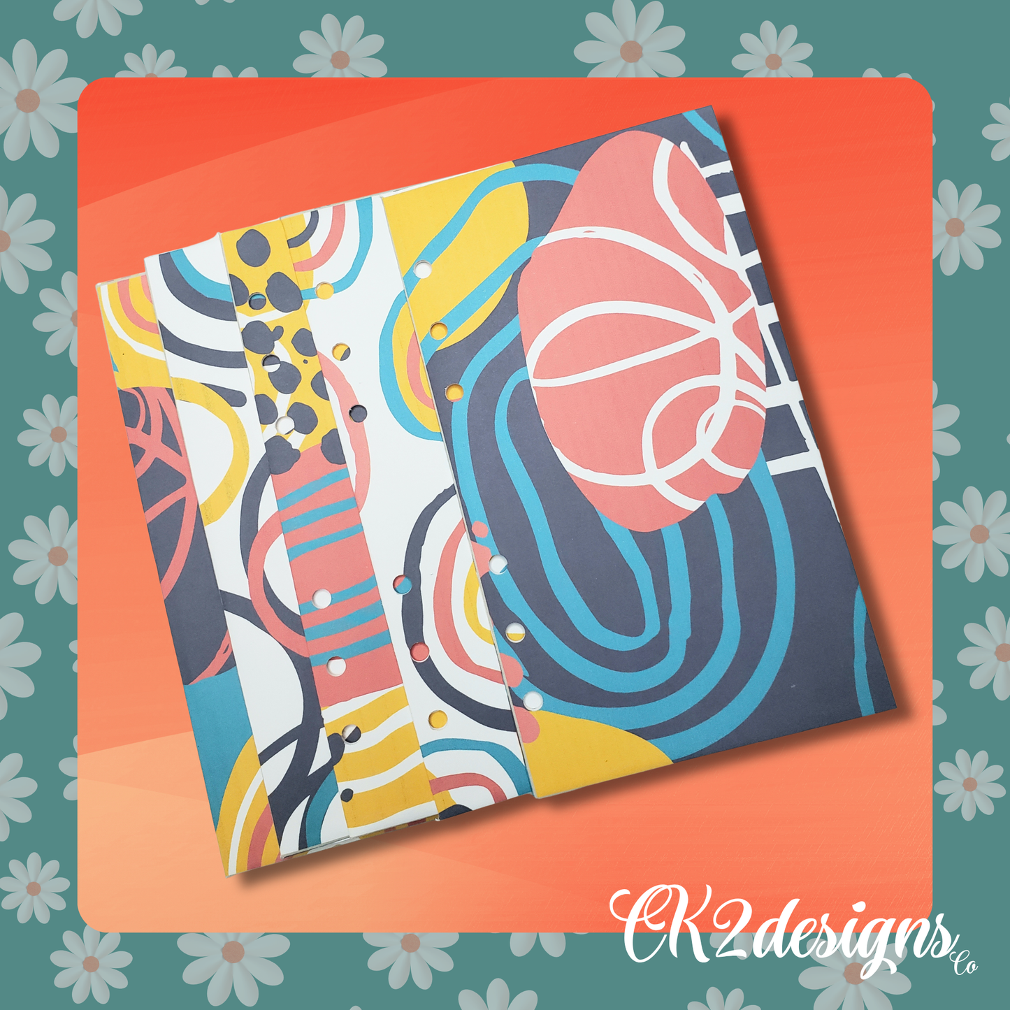 Cash Envelopes, Color Geometrics — Set of 5 | Available with or without 6-hole punch