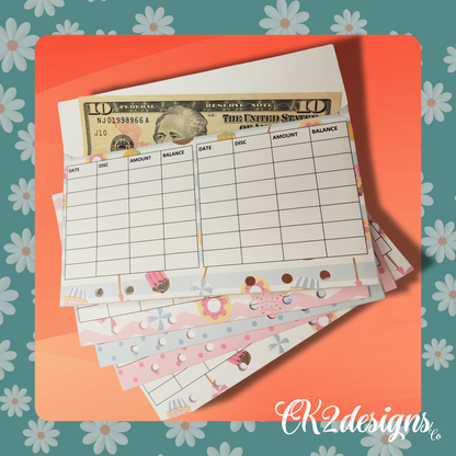 Cash Envelopes, Cotton Candy — Set of 5 | Available with our without 6-hole punch