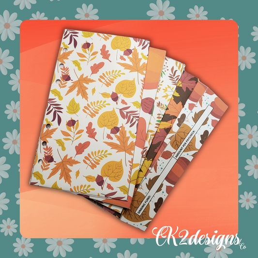 Cash Envelopes, Fall Leaves — Set of 5 | Available with or without 6-hole punch