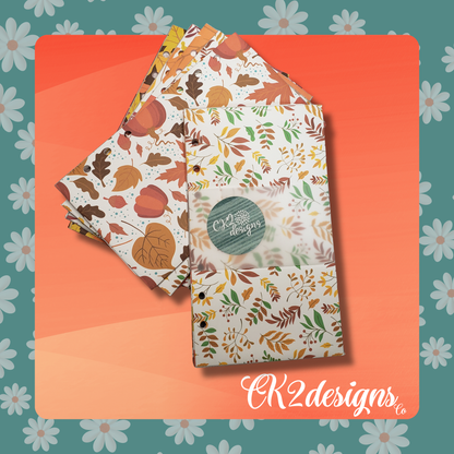 Cash Envelopes, Fall Leaves — Set of 5 | Available with or without 6-hole punch