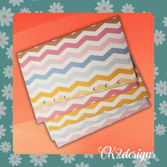 Cash Envelopes, Pastel Large Chevron — Set of 5 | Available with or without 6-hole punch