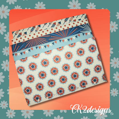 Cash Envelopes - Patriotic — Set of 5 | Available with or without 6-Hole Punch