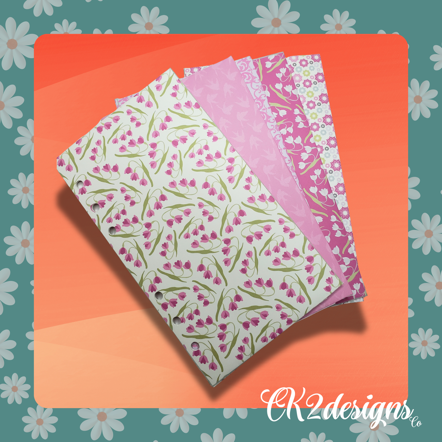 Cash Envelopes, Pink Purple Pack 1 — Set of 5 | Available with or without 6-hole punch