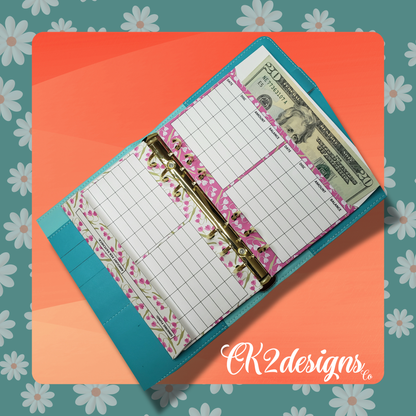Cash Envelopes, Pink Purple Pack 1 — Set of 5 | Available with or without 6-hole punch