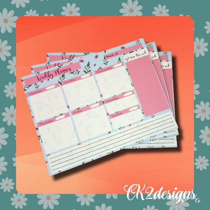 Weekly Planner Desktop Notepad 8.5: x 11" - Undated