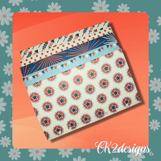 Cash Envelopes, USA Retro — Set of 5 | Available with or without 6-hole punch