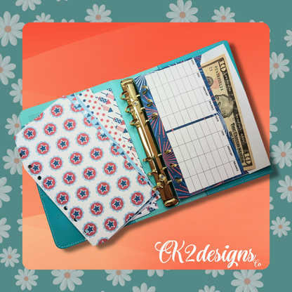 Cash Envelopes, USA Retro — Set of 5 | Available with or without 6-hole punch