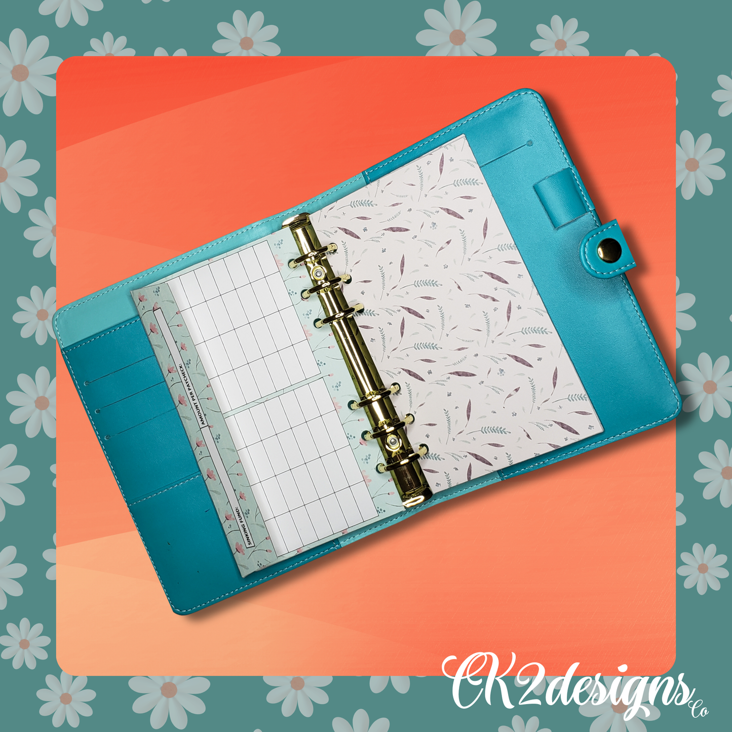 Cash Envelopes, Watercolor Florals — Set of 5 | Available with or without 6-hole punch