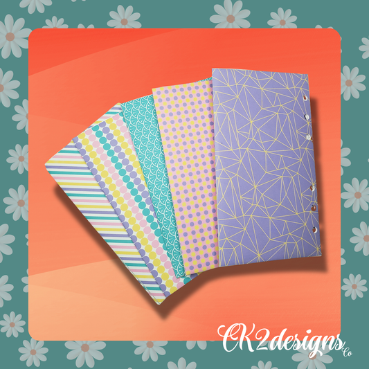 Cash Envelopes, Whimsical Pastels — Set of 5 | Available with or without 6-hole punch